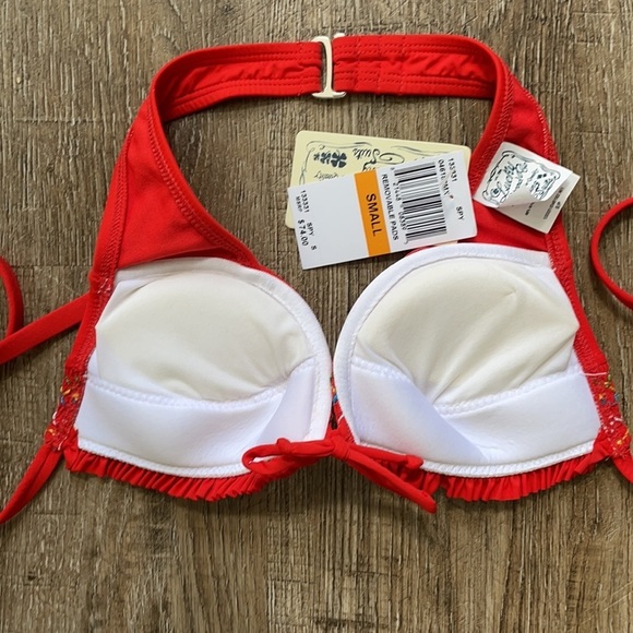 Lucky Brand Swimsuit Top Red Spice Small - Picture 4 of 6